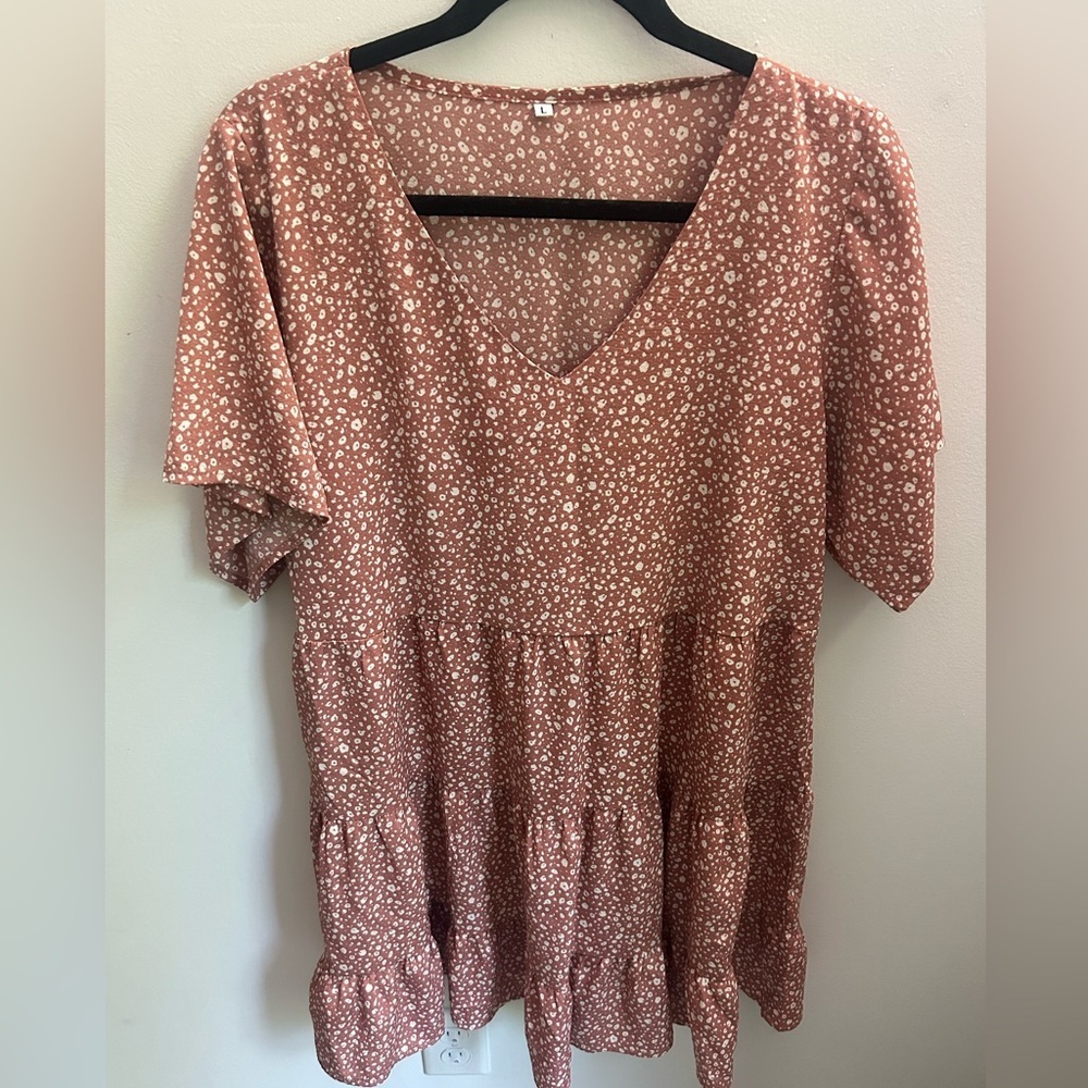 Floral V-Neck Peplum Top